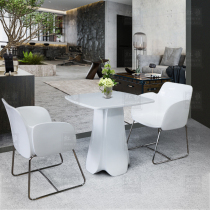 FRP office negotiation table and chair combination villa hotel living room coffee table stainless steel hardware foot leisure chair