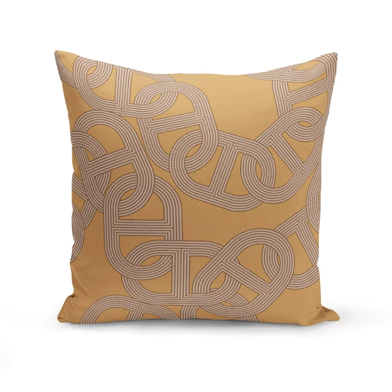 Design pillow, square pillowcase, sofa for bedroom, silver lock, print