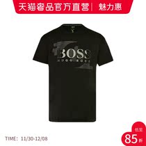 HugoBoss mens black cotton T-shirt