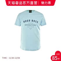 HugoBoss men light blue cotton short sleeve half sleeve t-shirt