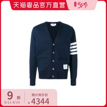 (Tanabata Gift)Thom Browne Tom Browne TB Blue V-neck striped decoration Mens long-sleeved knitted cardigan jacket