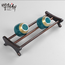 Ebony teacup shelf Solid wood cold cup holder Teacup holder Teacup pad Kung Fu tea set Tea ceremony accessories Cup holder Household
