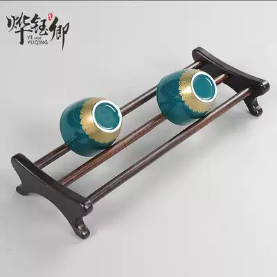 Black sandalwood tea cup shelf solid wood cold cup holder tea cup cup holder kung fu tea set tea ceremony accessories cup holder household
