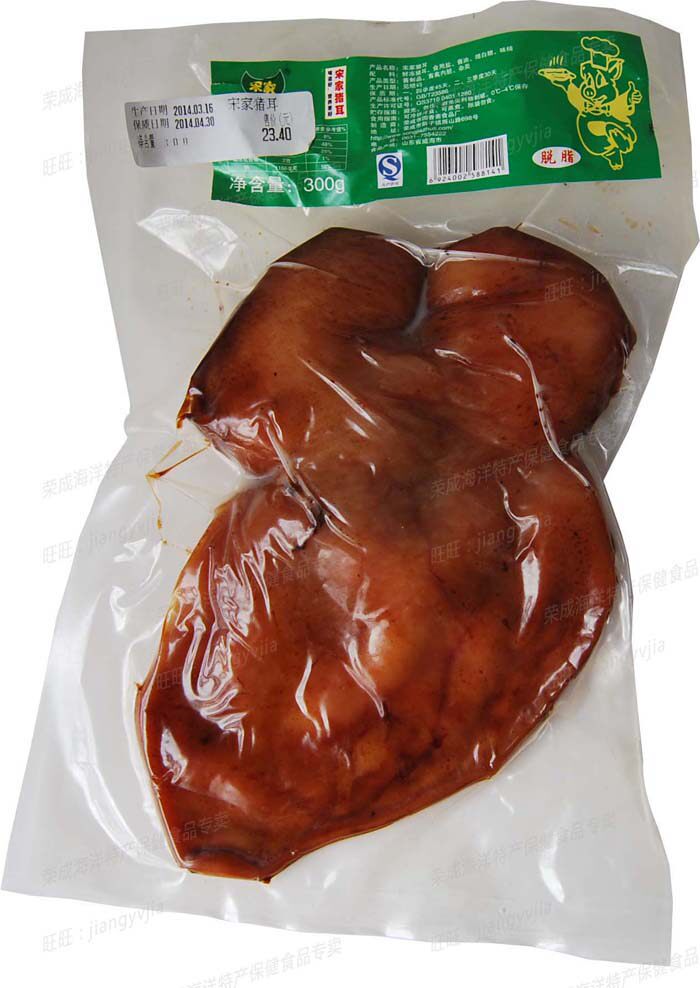 Songjia Pig's Trotter King Pig Ear 300g Degreased Open Bag Ready-to-eat Rongcheng Specialty Products Factory Direct Sales Vacuum Packaging