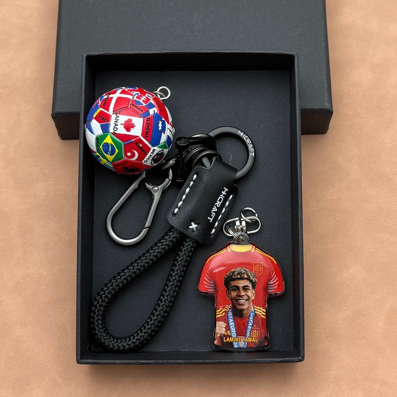 American and Canadian Football Star Keychain, Yamal Pendant, Car Keychain, Neymar Couple's Birthday Gift