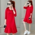 Áo len nữ trùm đầu 2019 Xuân-Thu Mới Áo khoác thời trang cao cổ Hàn Quốc Áo dài thể thao giản dị - Áo len Áo len