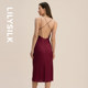 LILYSILK ໃຫມ່ sexy backless sleeveless U-neck slim slim ແອວສູງສະດວກສະບາຍ dress ສໍາລັບແມ່ຍິງ