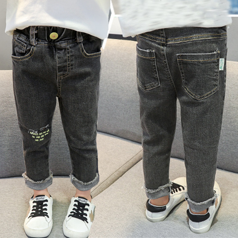 Clear Cabin 2020 New Autumn Clothing 1-2-3-4-5 Year Old Girl Pants Breaking Hole Jeans Soft Jeans Subs