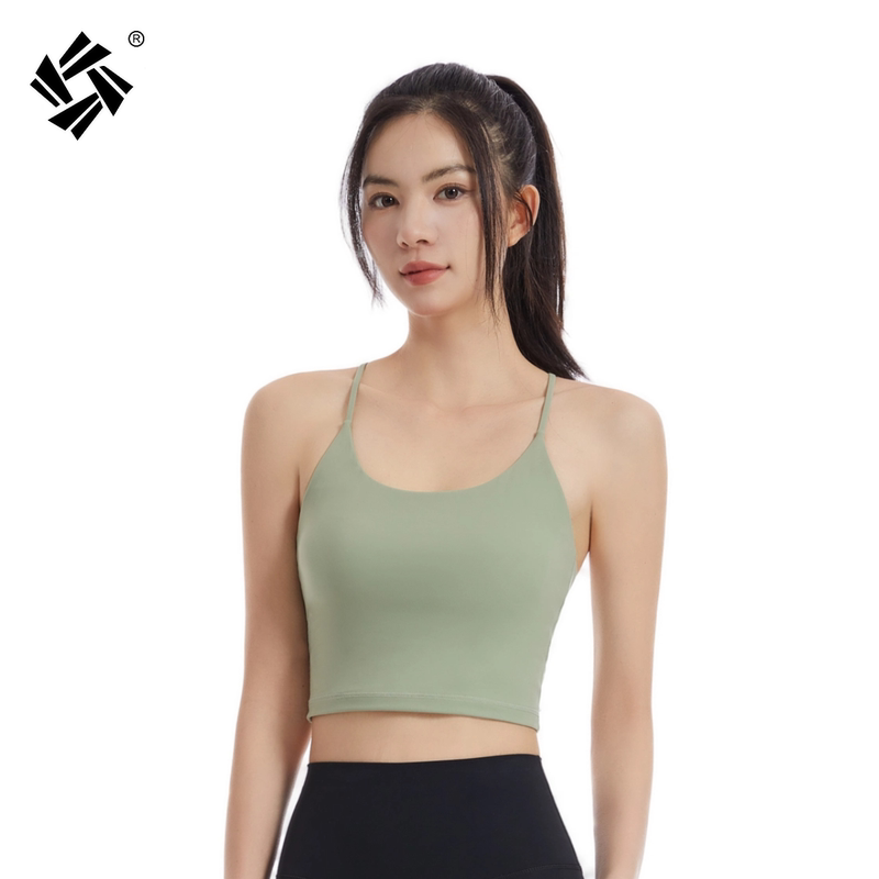Yiming Backless Yoga Vest Women's Yoga Wear with Chest Pads Fitness Sports Bra Shockproof 20-41