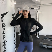 Large-code sports coat woman long sleeve running speed Dry clothes Red fitness suit sweater and winter fat mm yoga suit