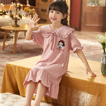 Pure cotton childrens pajamas girl spring summer short sleeve girl girl cute supermei mother and child