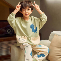 The middle - sized childrens pajamas boy pure cotton spring 2022 new cartoon boys home suit