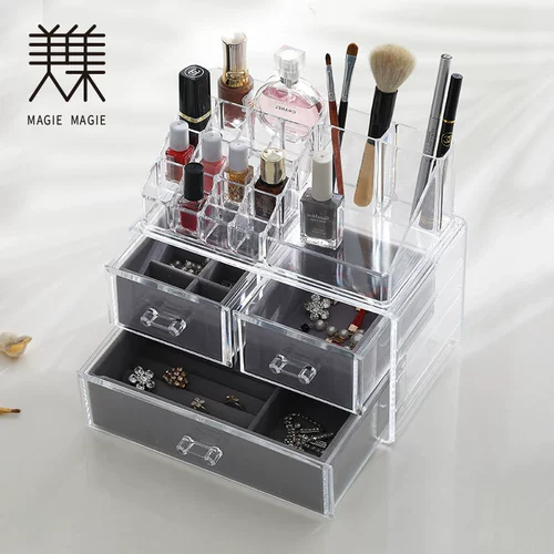 Акриловая прозрачная коробка для хранения, настольная помада, кисть, европейский стиль
