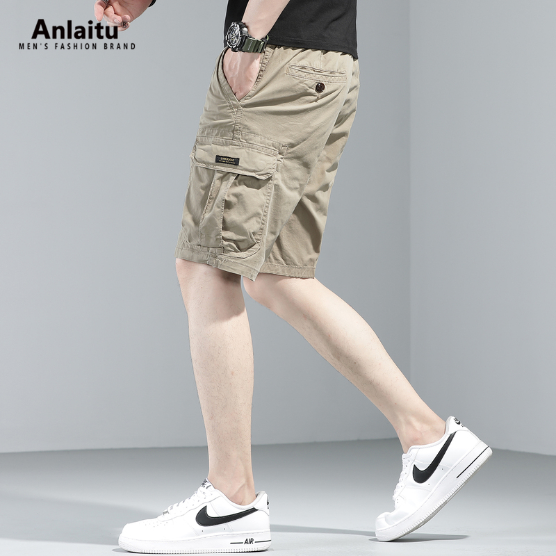 American-Style High-End Khaki Work Shorts for Men, 2026 Summer Loose Straight Casual Mid-Length Shorts, Trendy Brand for Men