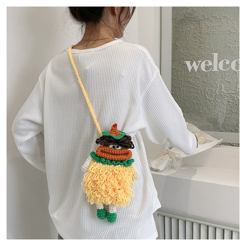 Небольшая сумка, сумка через плечо, милая трикотажная плетеная поясная сумка, осенняя