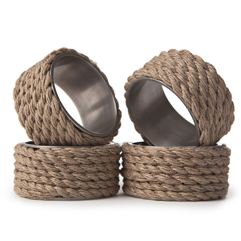 Lexington India Import Stainless Steel Vegetable plant Woven Napkin Ring Cloth Art tools