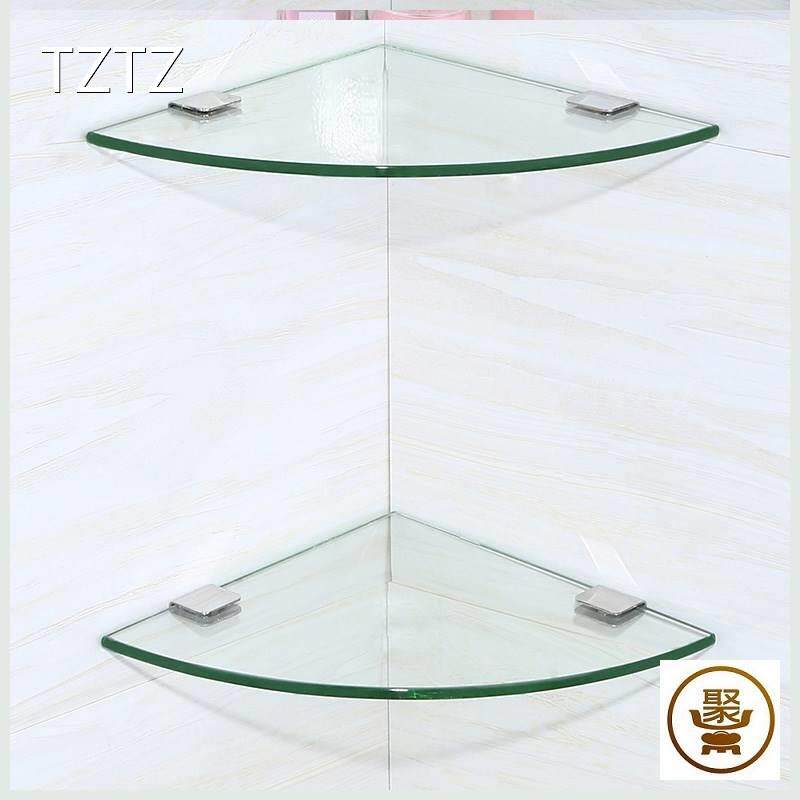New dressing room triangle shelf Wall bathroom hardware pendant glass corner holder bathroom double triangle treasure
