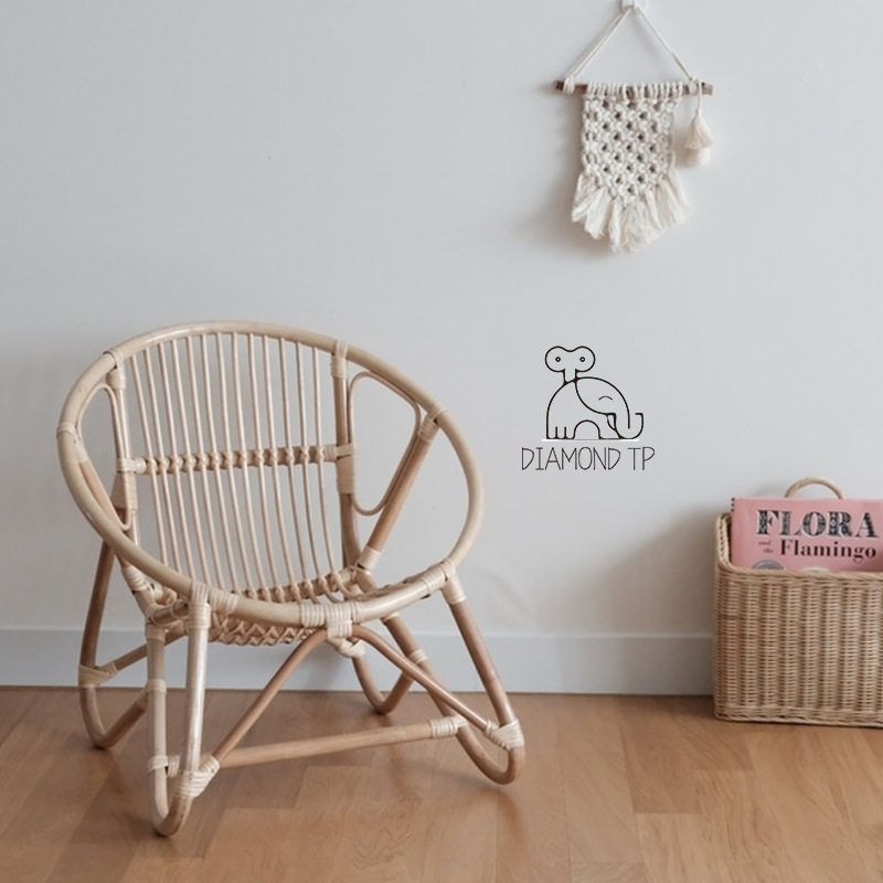 INS wind children's rattan chair Indonesian real rattan chair children's room decoration children's small chair pure hand-woven chair