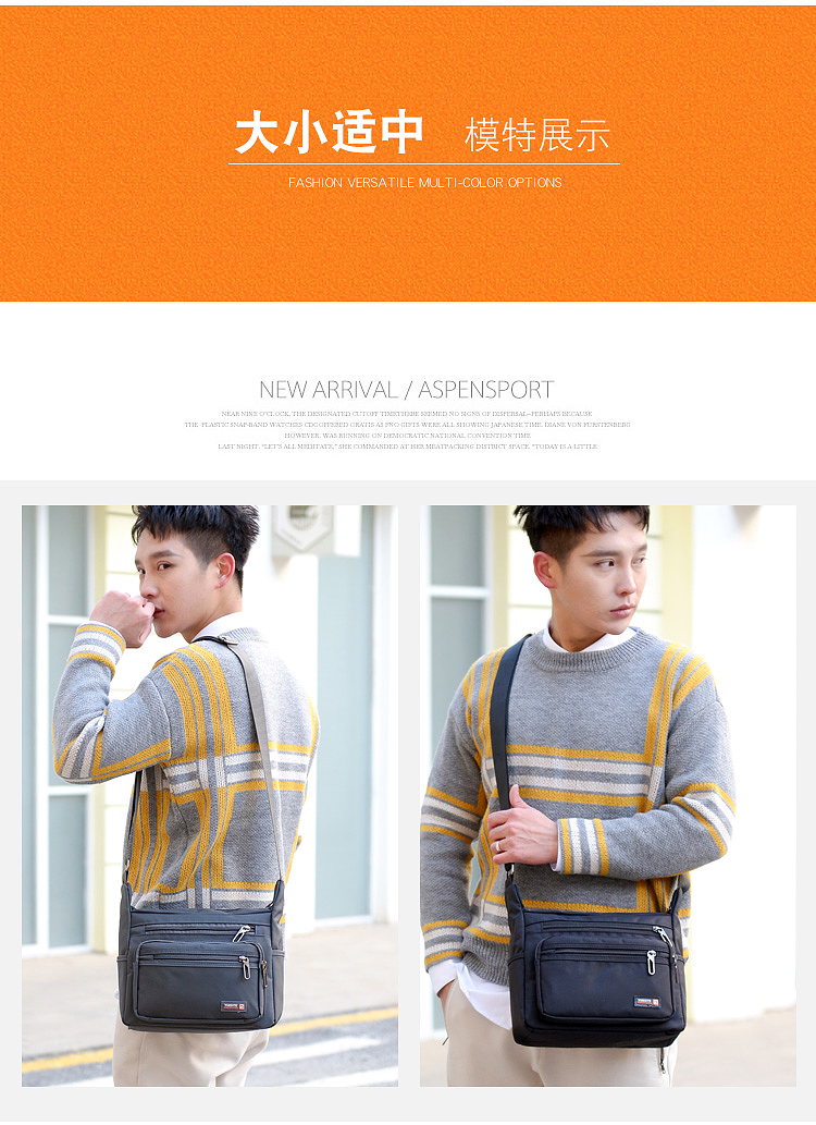 Túi nylon chống thấm nước Oxford túi nam mới Túi đeo vai nam túi vải thường xuyên Phần dọc Messenger Túi nam - Túi của con người túi xách du lịch