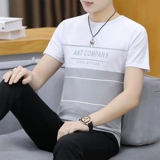 Летняя тонкая шелковая приятная телу футболка с коротким рукавом для школьников, подходит для подростков, в корейском стиле