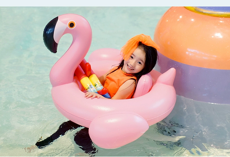 Vòng bơi trẻ em flamingo bé 1-3 tuổi Bé 2-3 tuổi dễ thương 0-3 tuổi cưỡi ghế trẻ em chống xoay