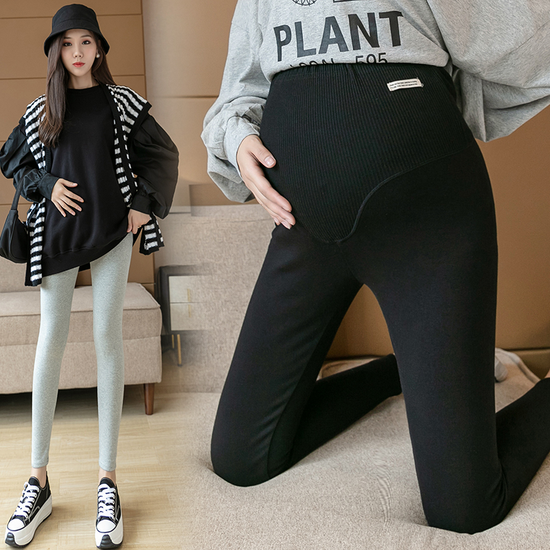Oversized maternity pants spring cotton underwear pants fat MM200-300 catties spring and autumn belly wear cigarette pipe pants tide