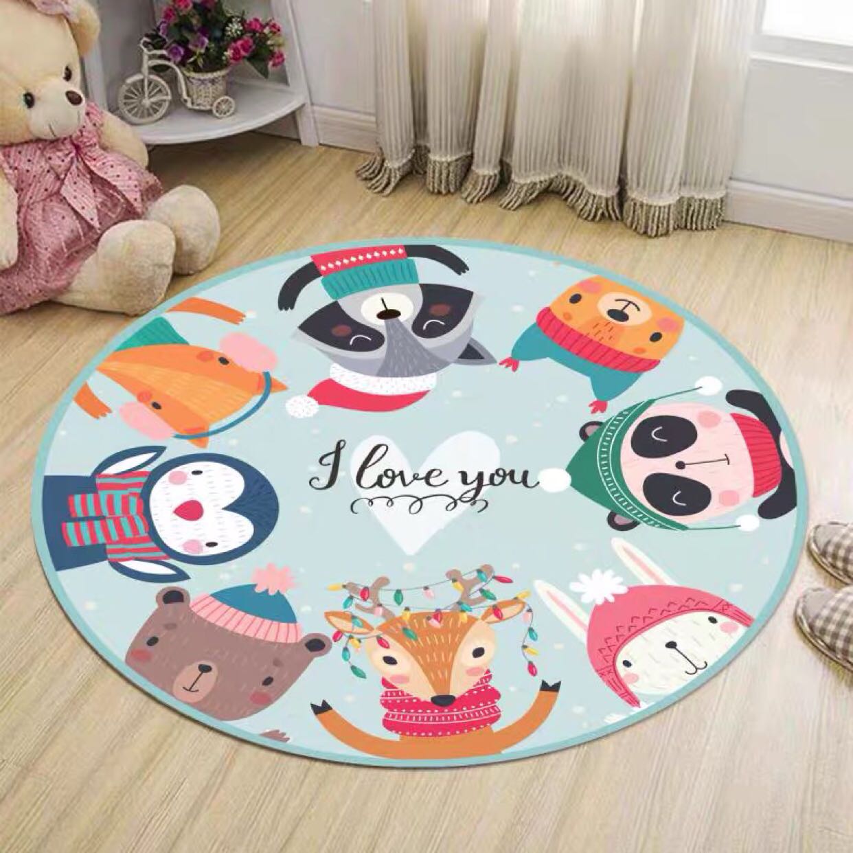 Tent special mat diameter 110 Cartoon round carpet Bedroom mat Mat Crawl Blanket
