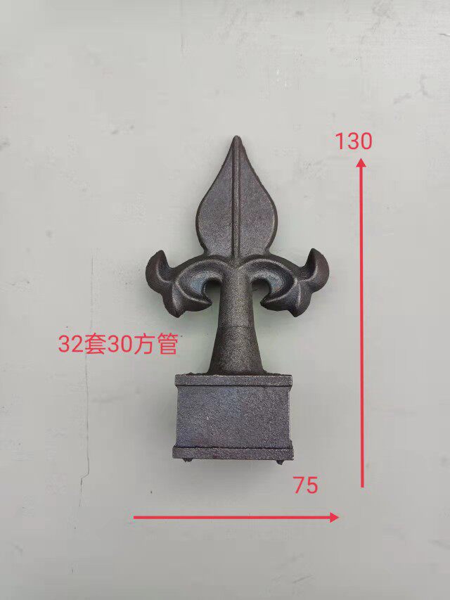 Cover 30 mm square pipe tip 0056 square pipe decoration piece square steel fitting tip horse steel tip iron art small piece of iron art flower 