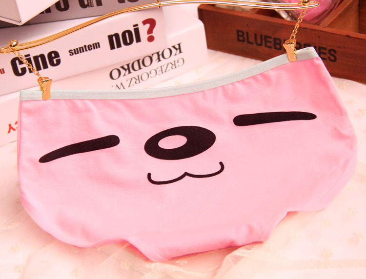 Quần lót nữ cotton eo thấp tóm tắt phim hoạt hình dễ thương biểu hiện đồ lót cotton cô gái đồ lót đồ lót vera
