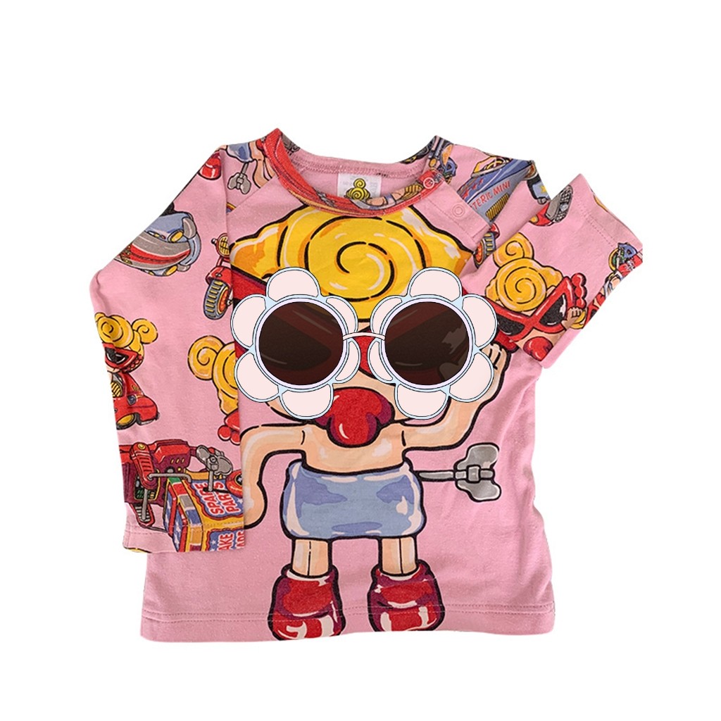 22 Spring and Autumn Day difference tide brand children's clothing pacifier robot cotton children's boys and girls baby long-sleeved T-shirt bottoming shirt