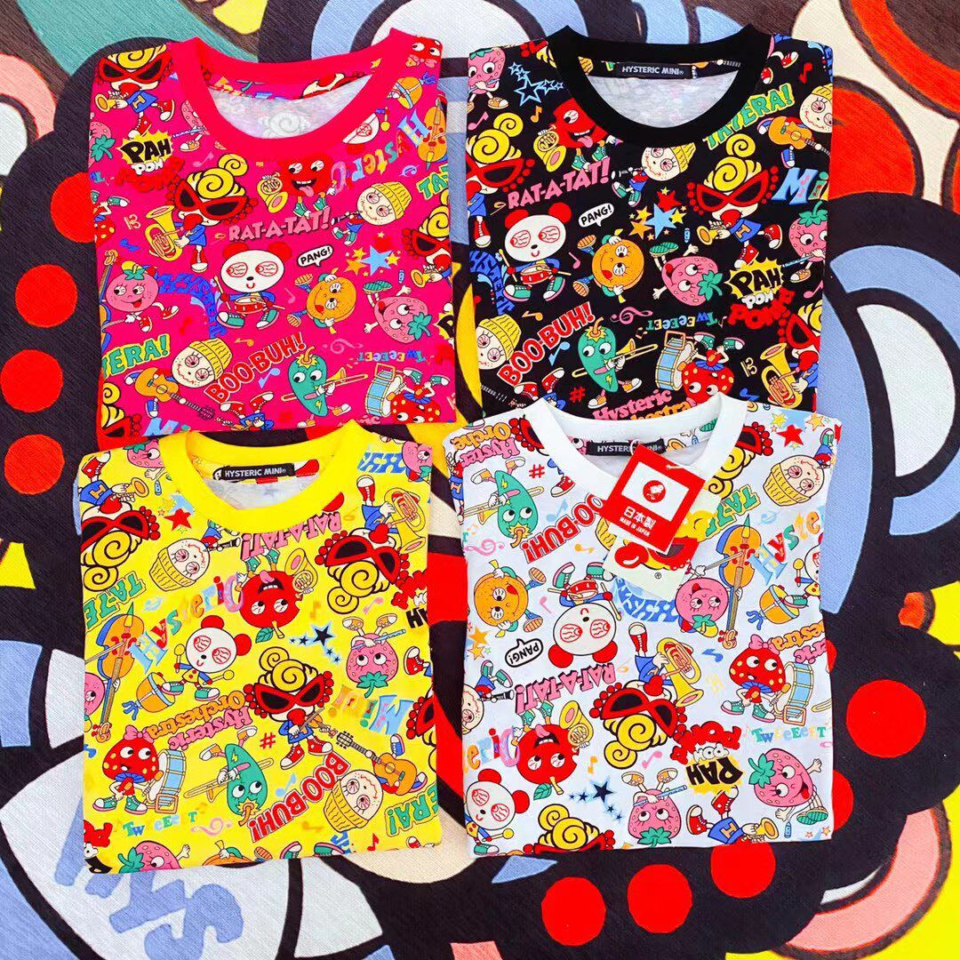 22 summer new children's Japanese trendy brand baby Teddy graffiti fruit full of printed pacifier boys and girls short-sleeved T-shirt