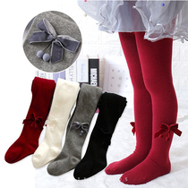 22 spring and autumn new children and girls bow pantyhose baby leggings combed cotton jumpsuit