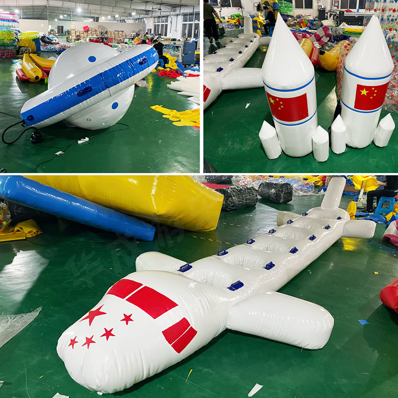Inflatable Space Rocket Airplane Model UFO Harmony Earth Fun Games Props Parent-child Activities