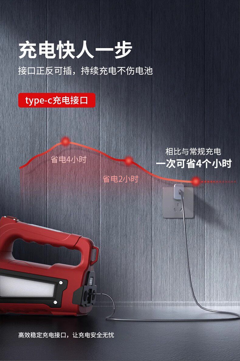 Little Savage flashlight, strong light, rechargeable, ultra-long battery life, outdoor long-range, multi-functional, high-power portable searchlight