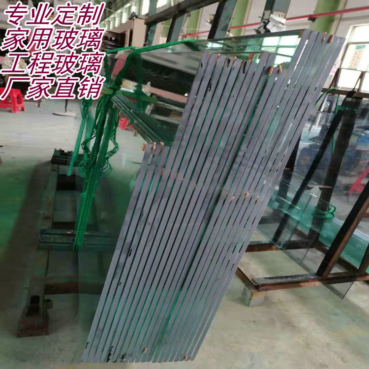 Custom tempered glass hollow laminated table tea table round frameless door shower room curved steel ultra-white large plate installation