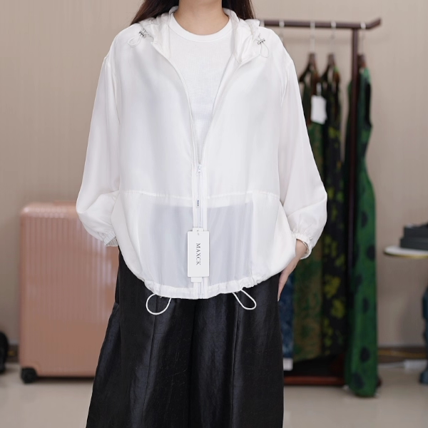 【Maxck】 Zw6704 100% Mulberry Silk Sun Protection Jacket (Highly Recommended)
