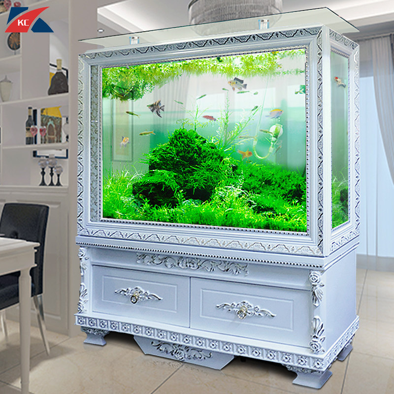 European-style fish tank glass replacement aquarium bottom filter cabinet living room screen rectangular 1 2 meters medium and large household