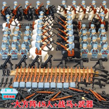 8Th Route Army Military Building Blocks, Anti-American and Anti-Korean Volunteer Soldiers, Red Army Soldiers, Assembled Boy Toys