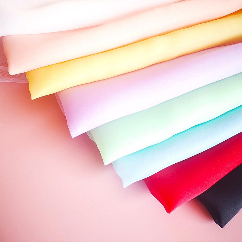 Domestic simulation simulation silk Ogan yarn high density embroidery hand embroidery fabric bottom fabric full-pollution high quality