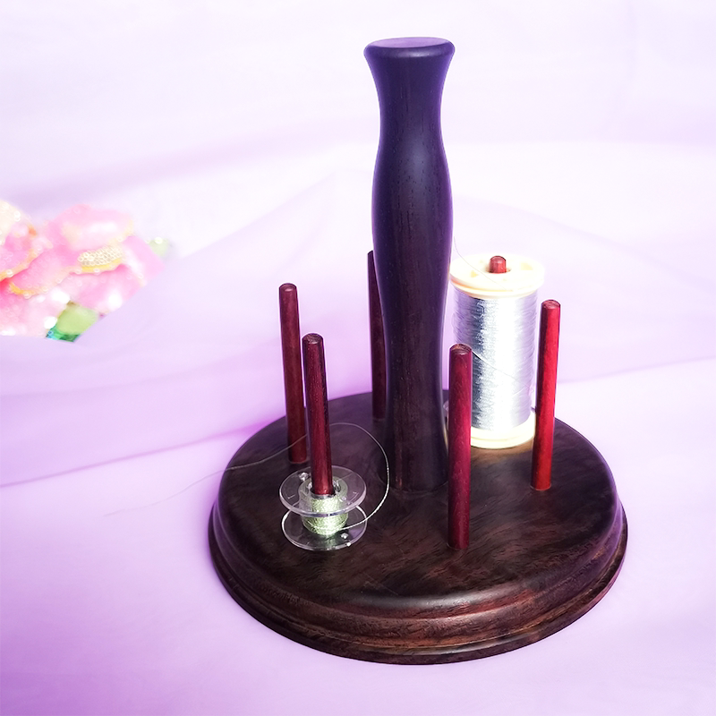 Thread frame embroidery thread gold thread beading thread 6-axis solid wood retro thread frame method embroidery handmade diy three-dimensional material tool