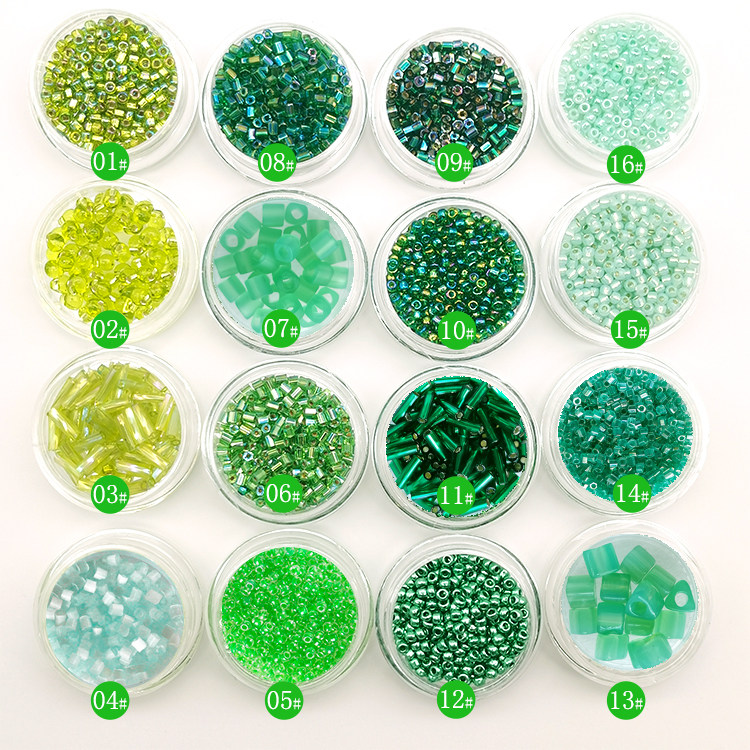 Green Quality Embroidered Beads Handmade Diy Style Ornament Accessories Cross Drawn-Pearl Beads Rice Beads material