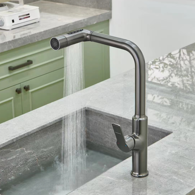 Raindance Kitchen Faucet Pull-Out Sink Hot and Cold Dishwashing Sink Basin Sink Retractable Rotating Multi-Functional Faucet
