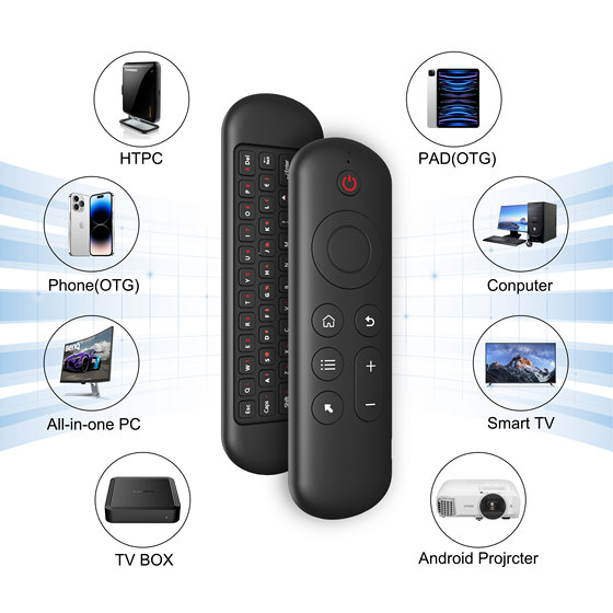 usb 무선 비행 다람쥐 키보드 블루투스 2.4g 듀얼 모드 원격 제어 적외선 학습 원격 제어 tv 박스 프로젝터 원격