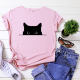 European and American women's clothing Women T-shirt cotton loose thin section cat printing large size foreign trade short-sleeved T-shirt women's summer