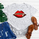 Zipper Lips Cotton Women t-shirt S-5XL Cotton Print Plus Size T-Shirt Women