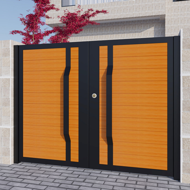 Iron villa courtyard gate rural garden yard door single and double switch outdoor iron gate solid wood fence gate custom
