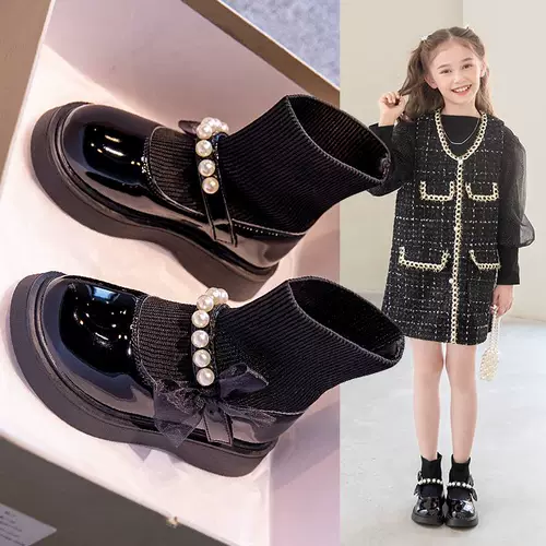 Туфли, носки, флисовая удобная обувь, осенние детские короткие сапоги, удерживающий тепло наряд маленькой принцессы, подходит для подростков