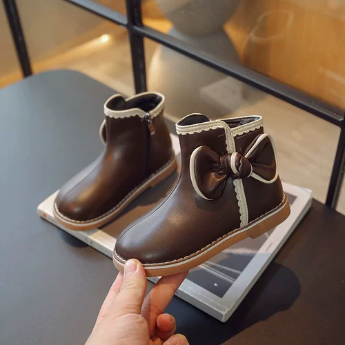 Martens, флисовые ботинки, демисезонные короткие сапоги, детские туфли, наряд маленькой принцессы