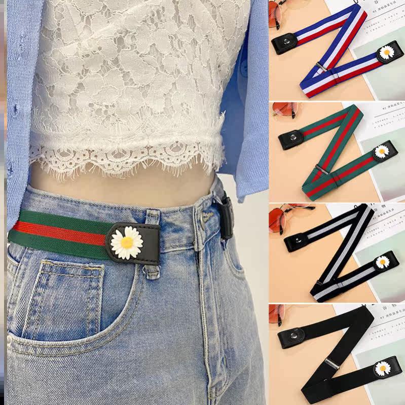 Lady's belt 2022 New fashion men's wave design feeling small and durable elastic band No-mark jeans leather strap