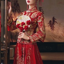 Out of the Cabinet Banquet Dress in the wine Chinese Advanced Sensation Wedding Show and Chinese Red 2022 Suit Qipao Bride